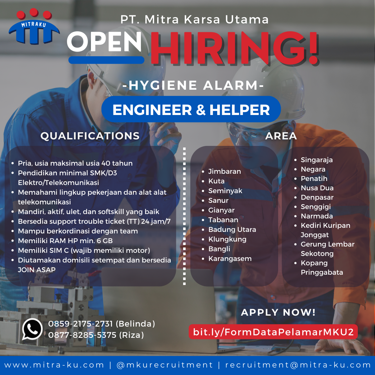 Engineer & Helper (Hygiene Alarm)